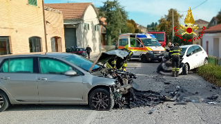 Filottrano – Paura per lo scontro frontale tra auto alimentate a gpl ed a metano
